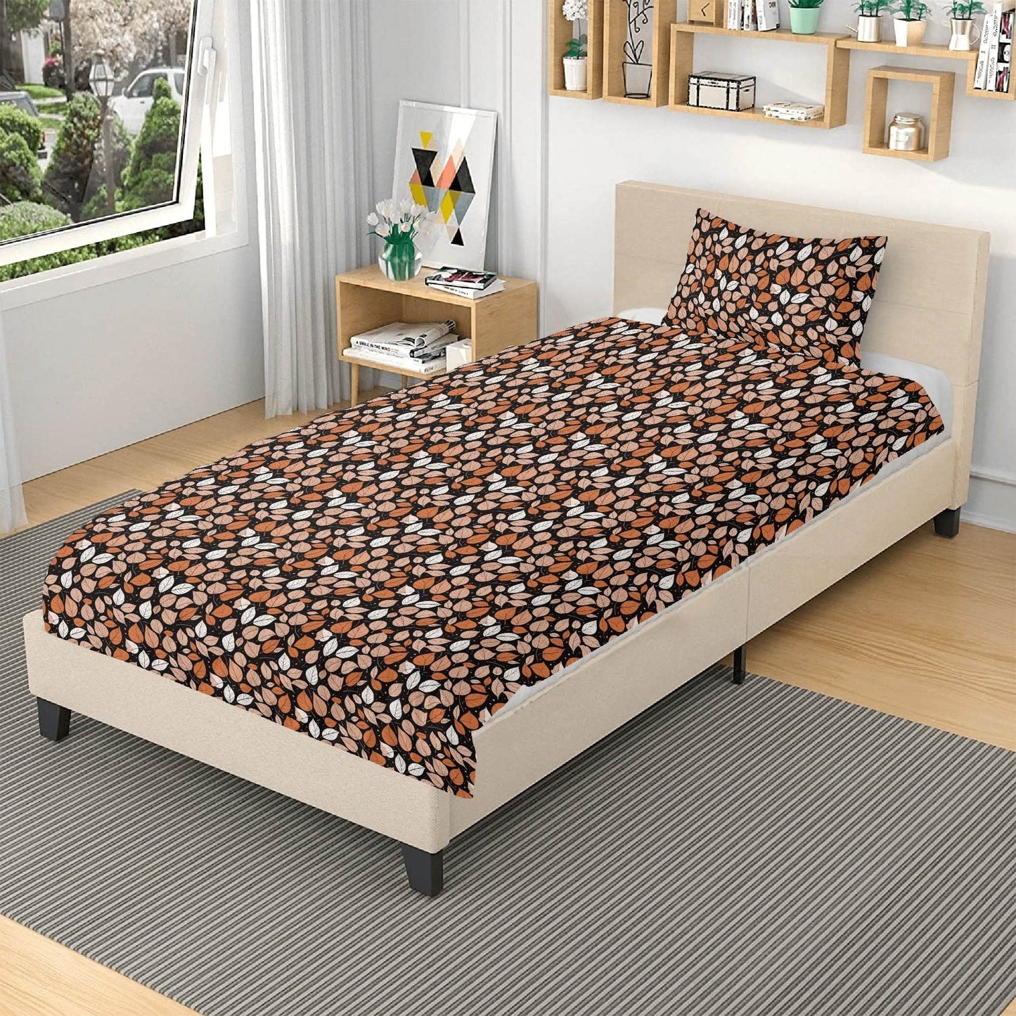 Dark Leaves 3 Pcs Beddings - DeRose Seasonal