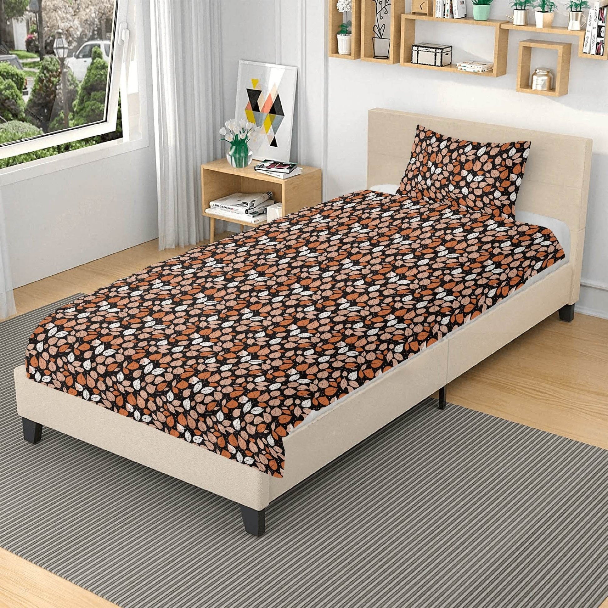 Dark Leaves 3 Pcs Beddings - DeRose Seasonal