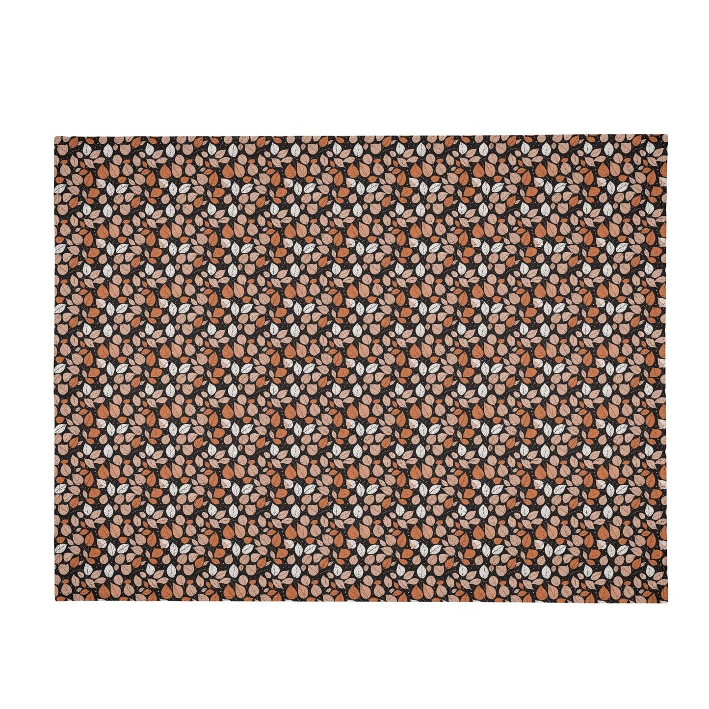 Dark Leaves Flannel Breathable Blanket 4 Sizes - DeRose Seasonal