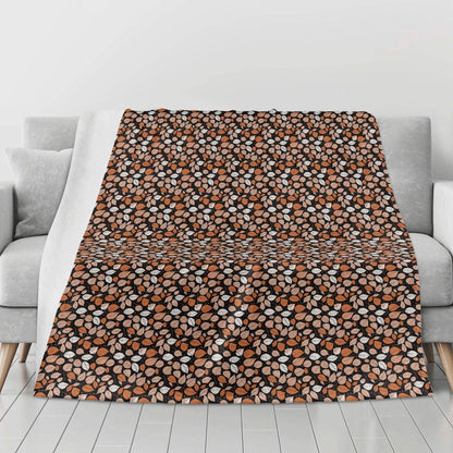 Dark Leaves Flannel Breathable Blanket 4 Sizes - DeRose Seasonal