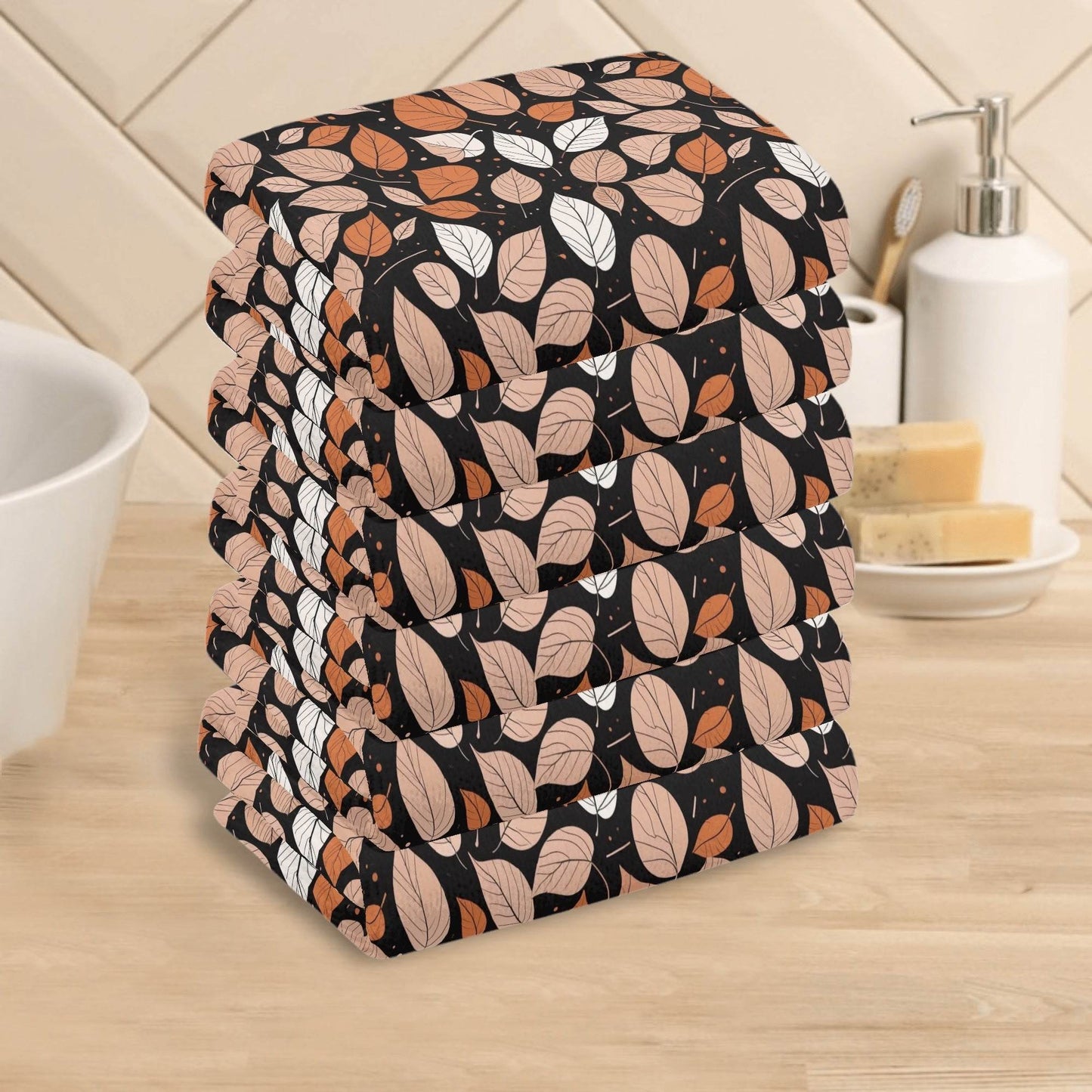 Dark Leaves Hand Towels (6 Pcs) - DeRose Seasonal