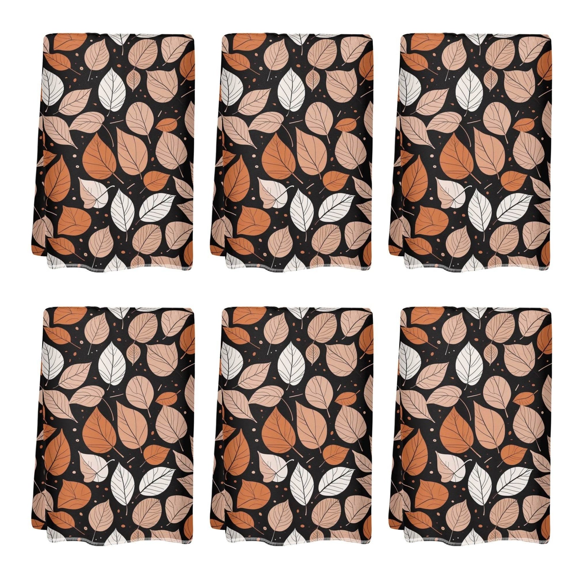 Dark Leaves Hand Towels (6 Pcs) - DeRose Seasonal