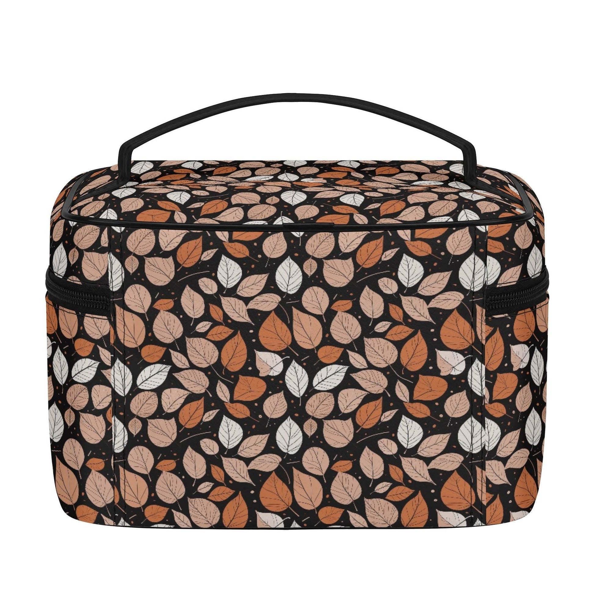 Dark Leaves Leather Cosmetic Bag - DeRose Seasonal