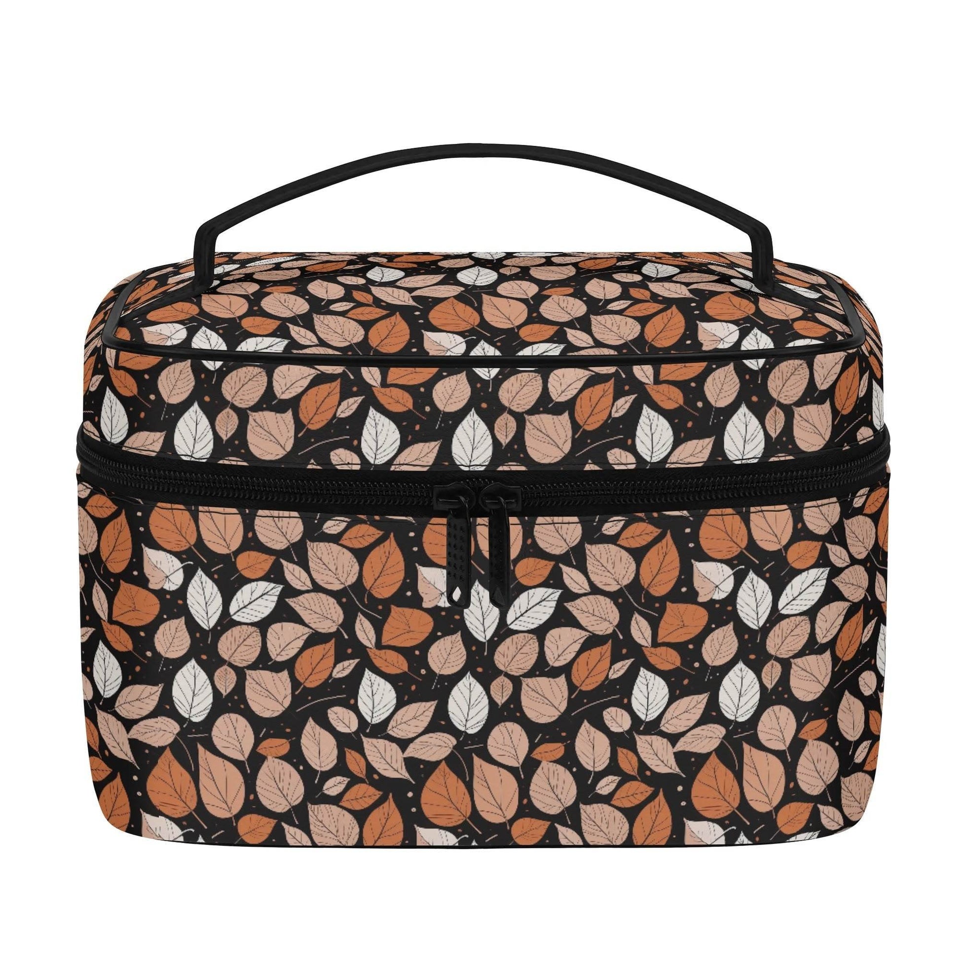 Dark Leaves Leather Cosmetic Bag - DeRose Seasonal