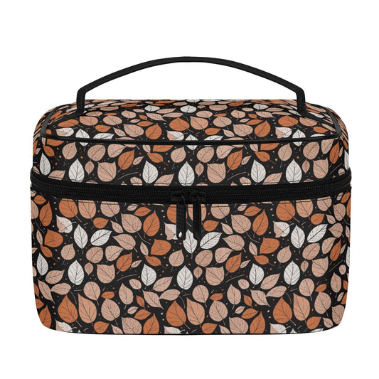 Dark Leaves Leather Cosmetic Bag - DeRose Seasonal