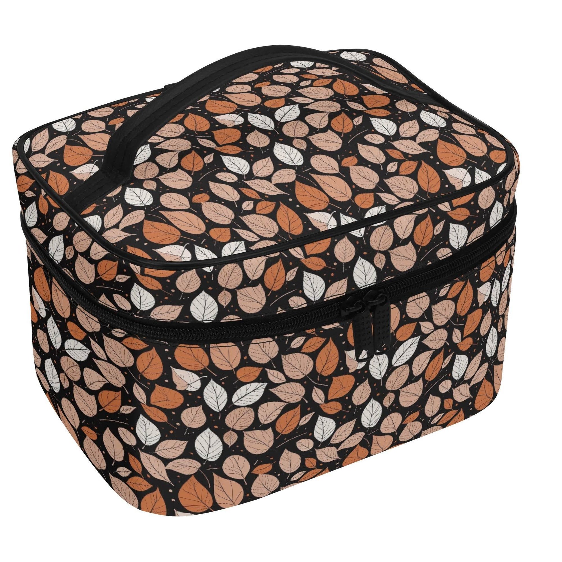 Dark Leaves Leather Cosmetic Bag - DeRose Seasonal