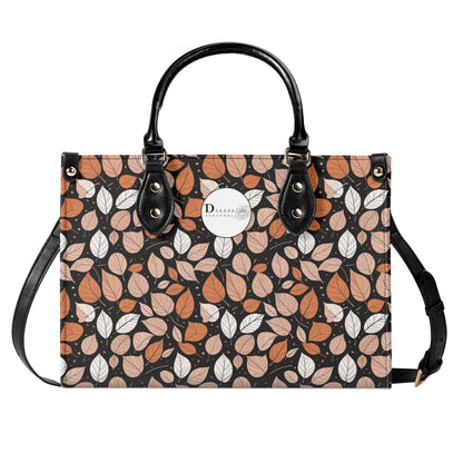 Dark Leaves Luxury Women Leather Handbag (3 sizes) - DeRose Seasonal