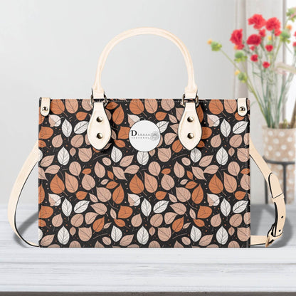 Dark Leaves Luxury Women Leather Handbag (3 sizes) - DeRose Seasonal