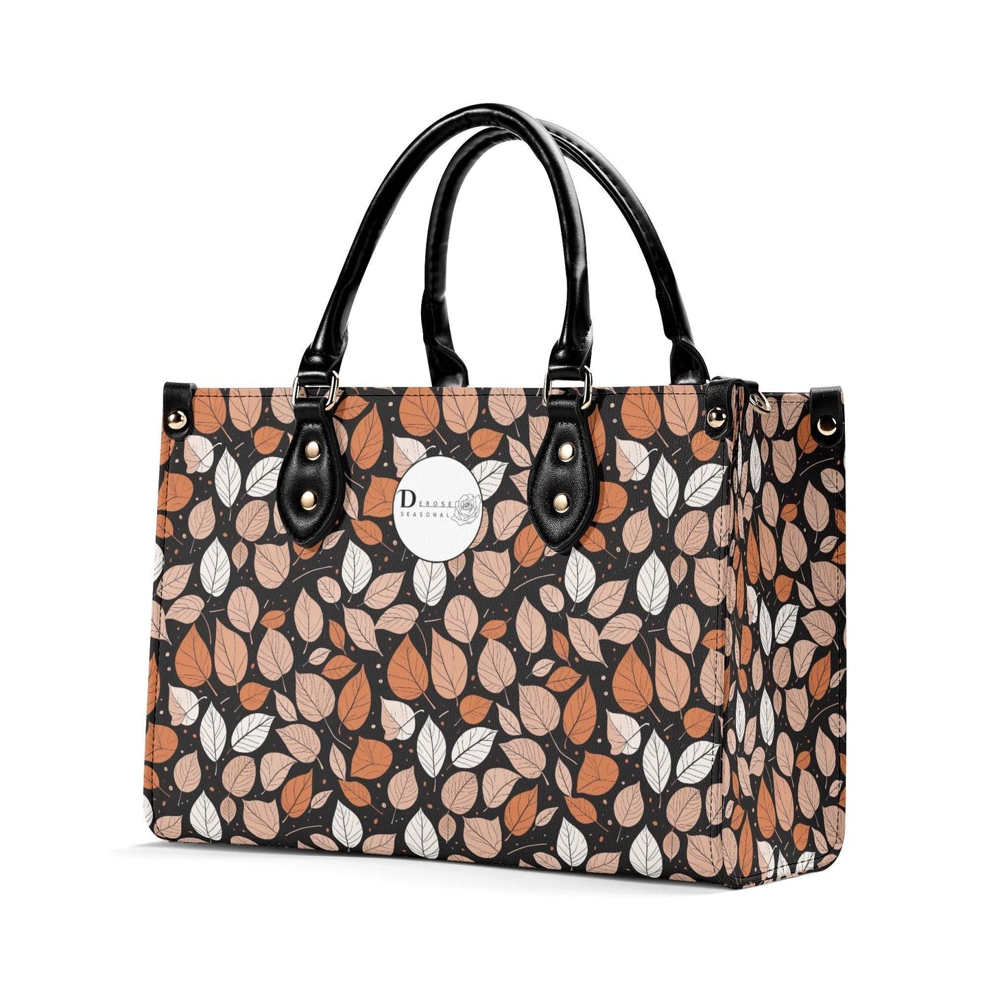 Dark Leaves Luxury Women Leather Handbag (3 sizes) - DeRose Seasonal