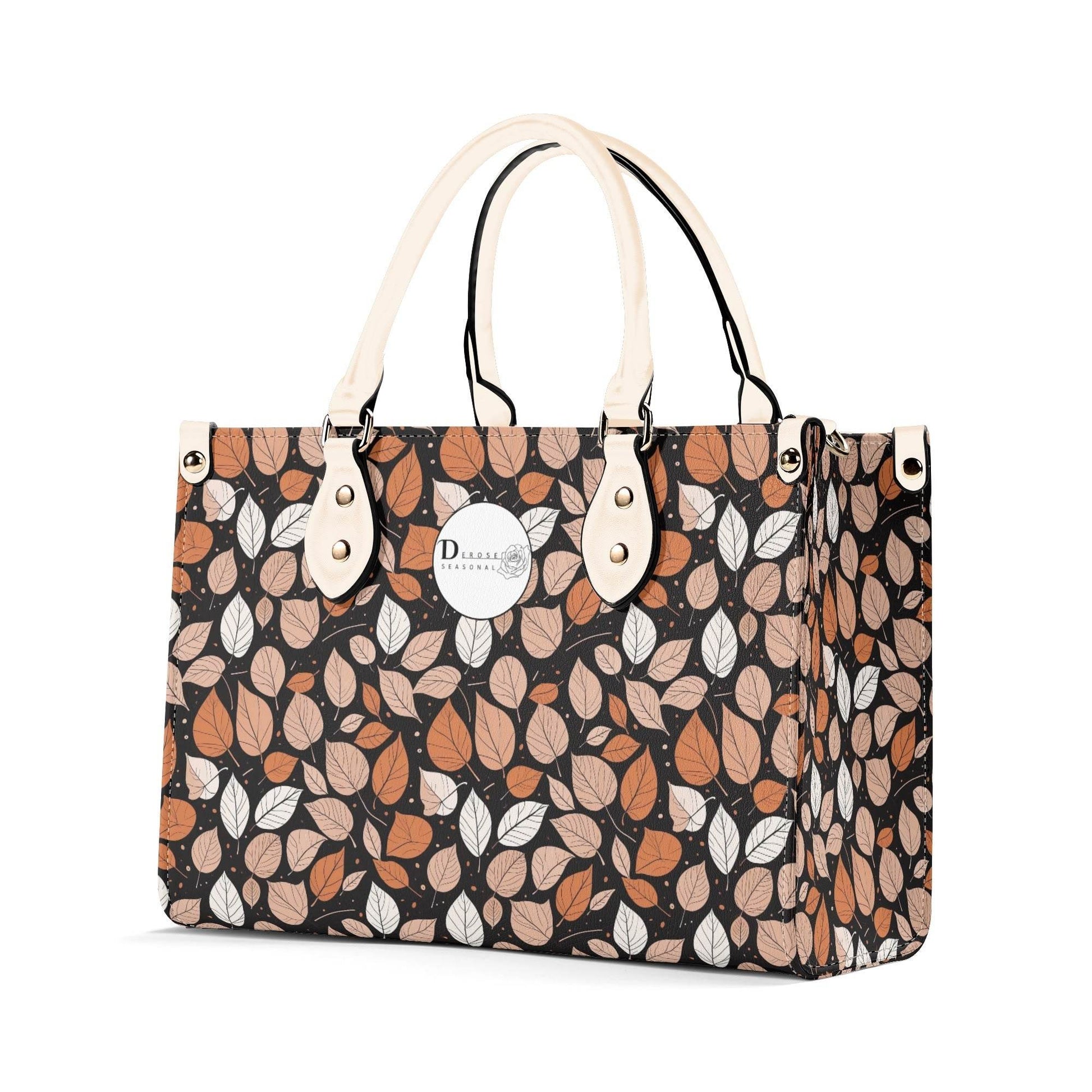 Dark Leaves Luxury Women Leather Handbag (3 sizes) - DeRose Seasonal