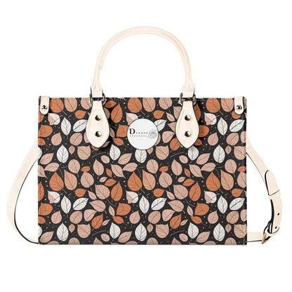 Dark Leaves Luxury Women Leather Handbag (3 sizes) - DeRose Seasonal