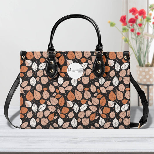 Dark Leaves Luxury Women Leather Handbag (3 sizes) - DeRose Seasonal