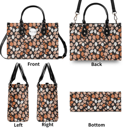 Dark Leaves Luxury Women Leather Handbag (3 sizes) - DeRose Seasonal