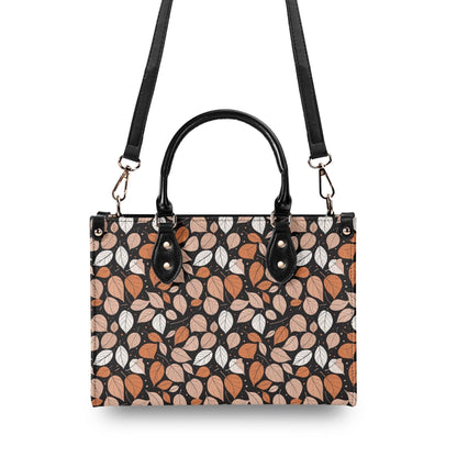 Dark Leaves Luxury Women Leather Handbag (3 sizes) - DeRose Seasonal