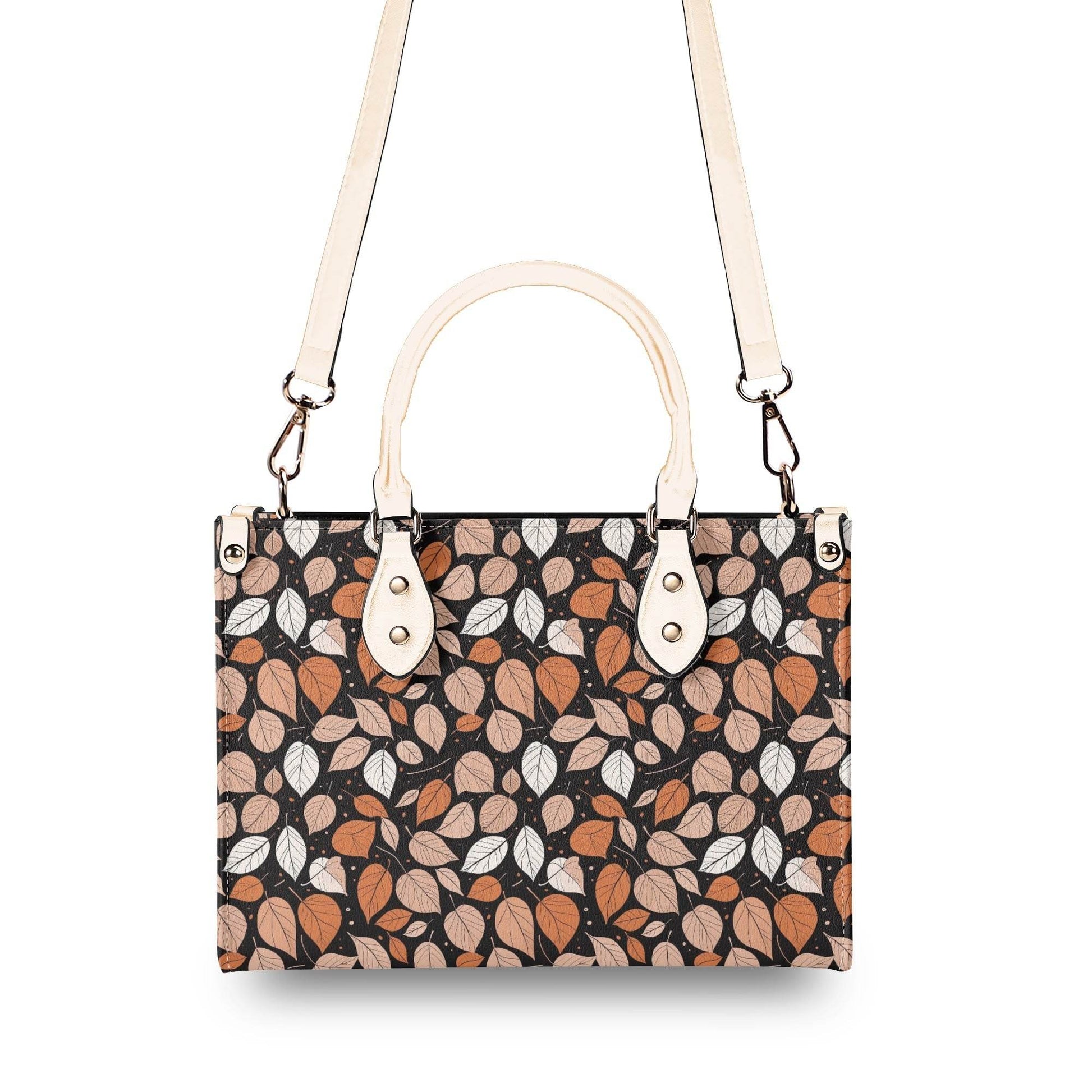 Dark Leaves Luxury Women Leather Handbag (3 sizes) - DeRose Seasonal