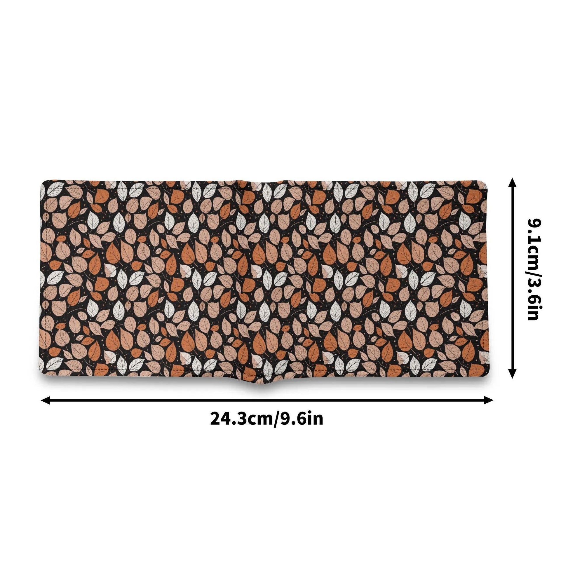 Dark Leaves Men's Minimalist Leather Folded Wallet - DeRose Seasonal