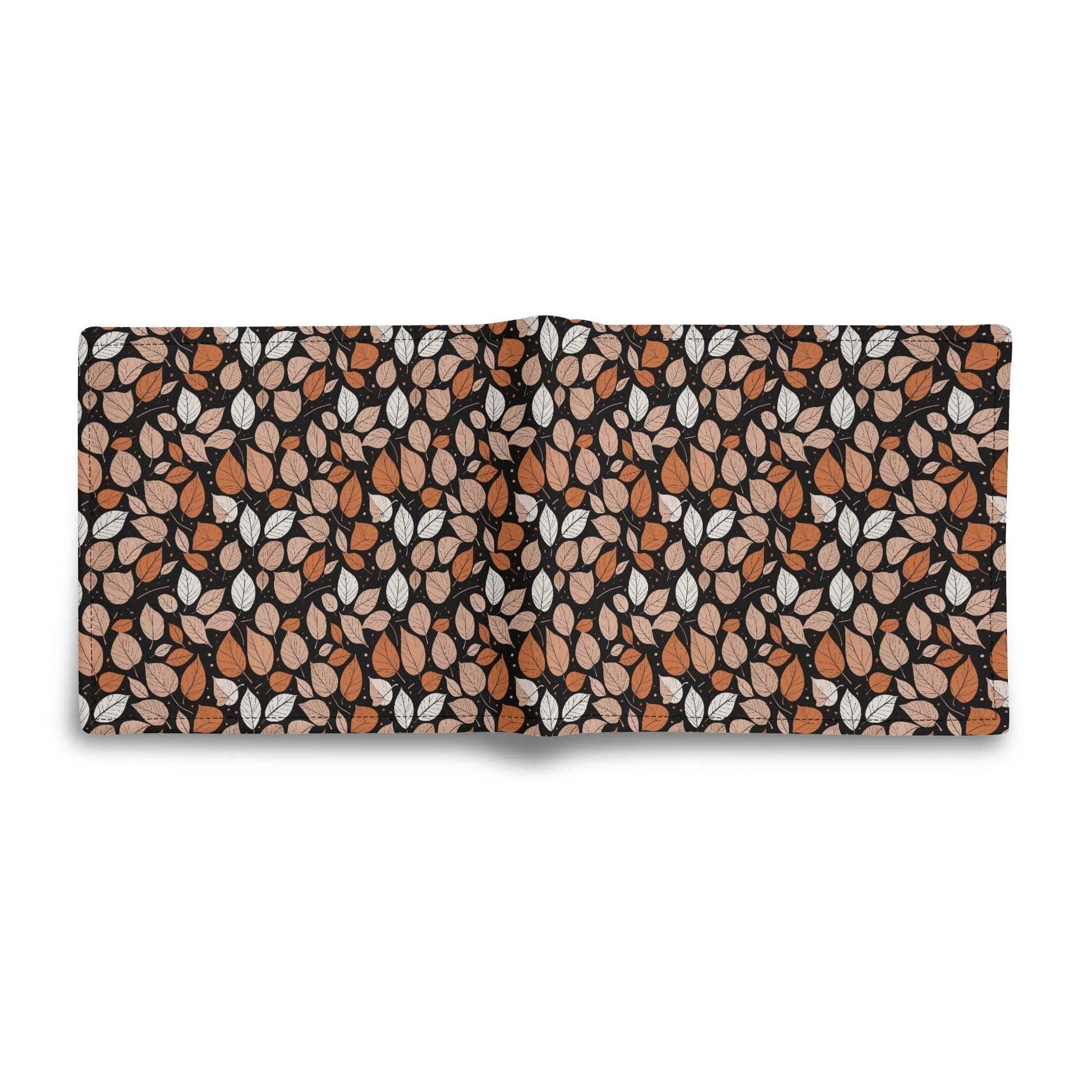Dark Leaves Men's Minimalist Leather Folded Wallet - DeRose Seasonal