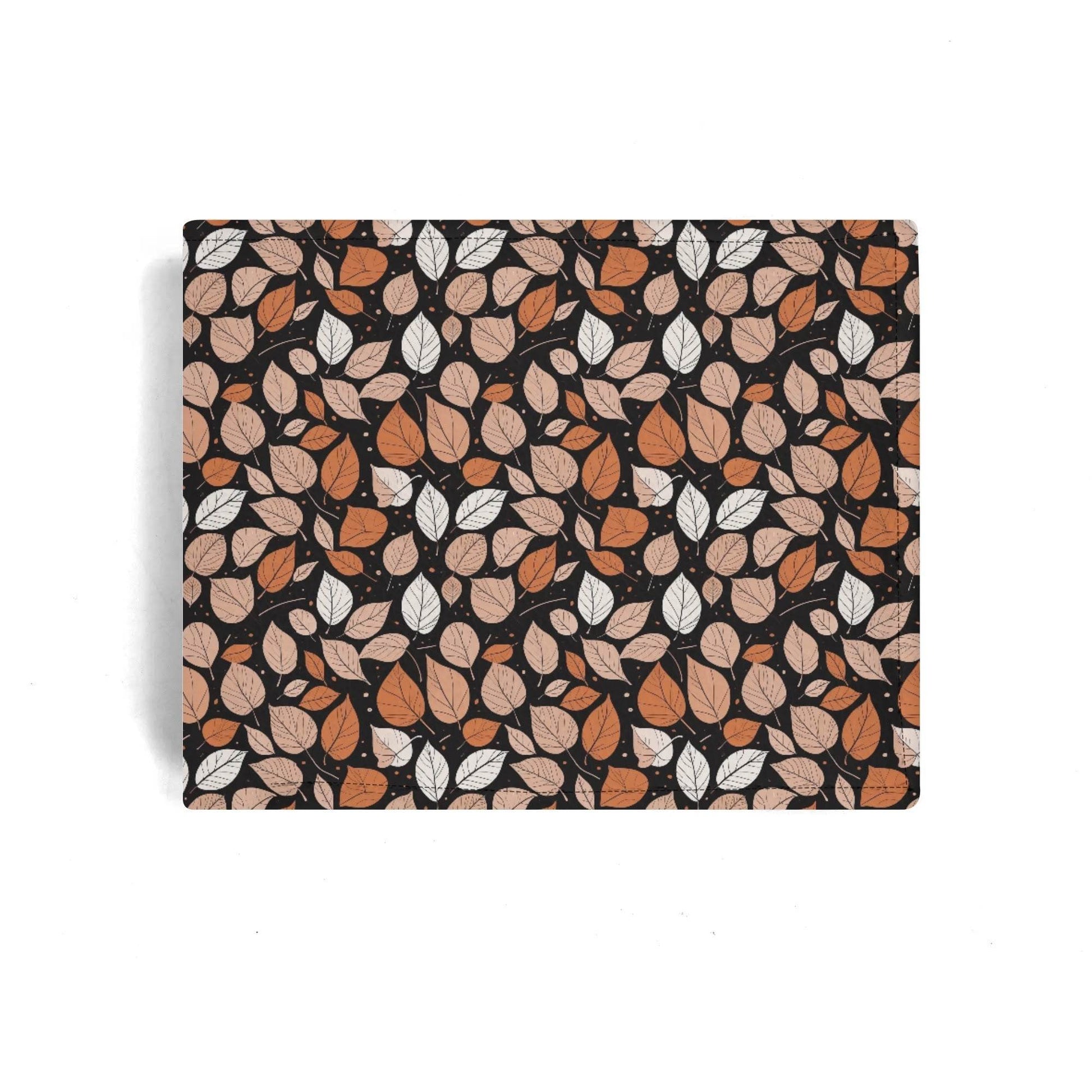 Dark Leaves Men's Minimalist Leather Folded Wallet - DeRose Seasonal