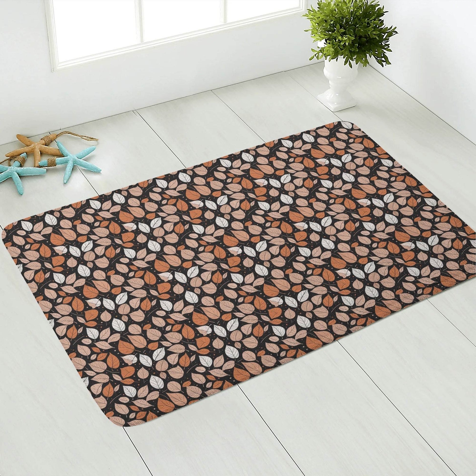 Dark Leaves Plush IndoorDoormat - DeRose Seasonal