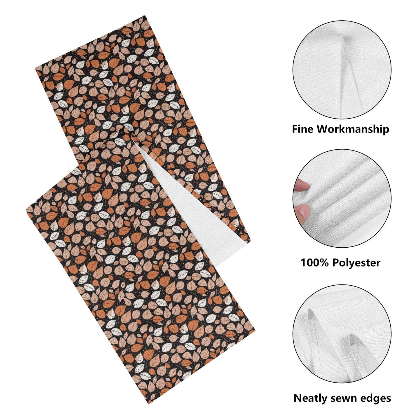 Dark Leaves Polyester Table Runner - DeRose Seasonal