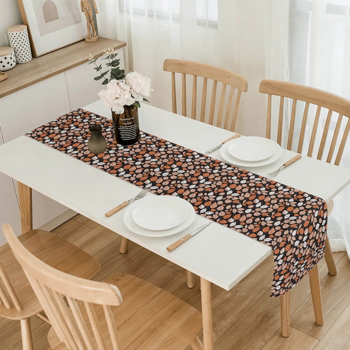 Dark Leaves Polyester Table Runner - DeRose Seasonal