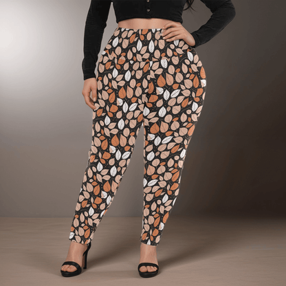 Dark Leaves Women's Plus Size High Waited Leggings Women's High Waist Leggings(Plus Size)(ModelL45) - DeRose Seasonal