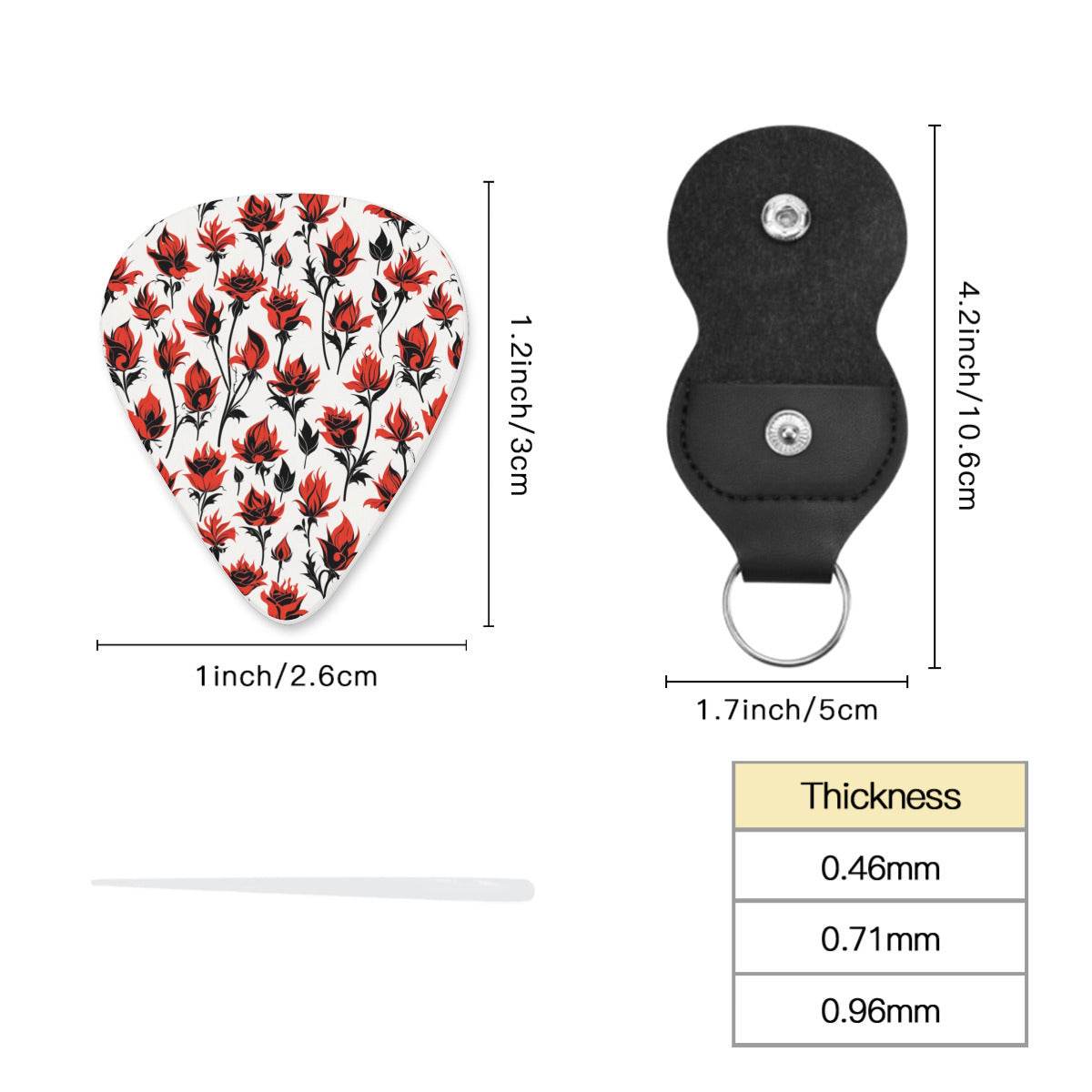 Death Drip Floral Fire Guitar Plastic Picks (Set of 6) - DeRose Seasonal