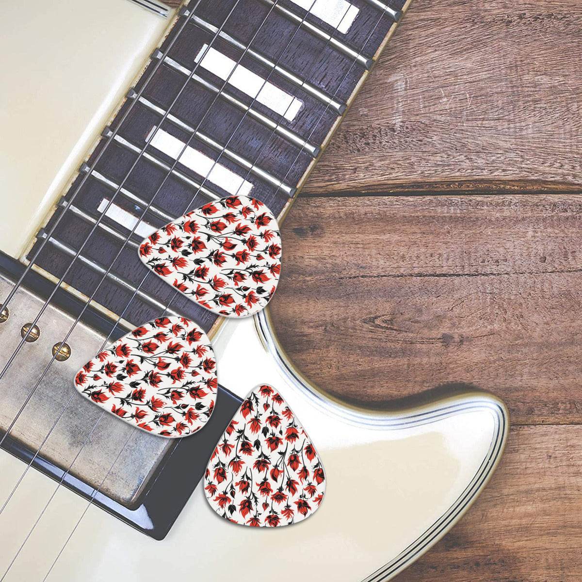 Death Drip Floral Fire Guitar Plastic Picks (Set of 6) - DeRose Seasonal