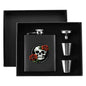Skull and Rose -DeathDrip Branding Flask Set 7oz Black Stainless Steel with A Gift Box - DeRose Seasonal