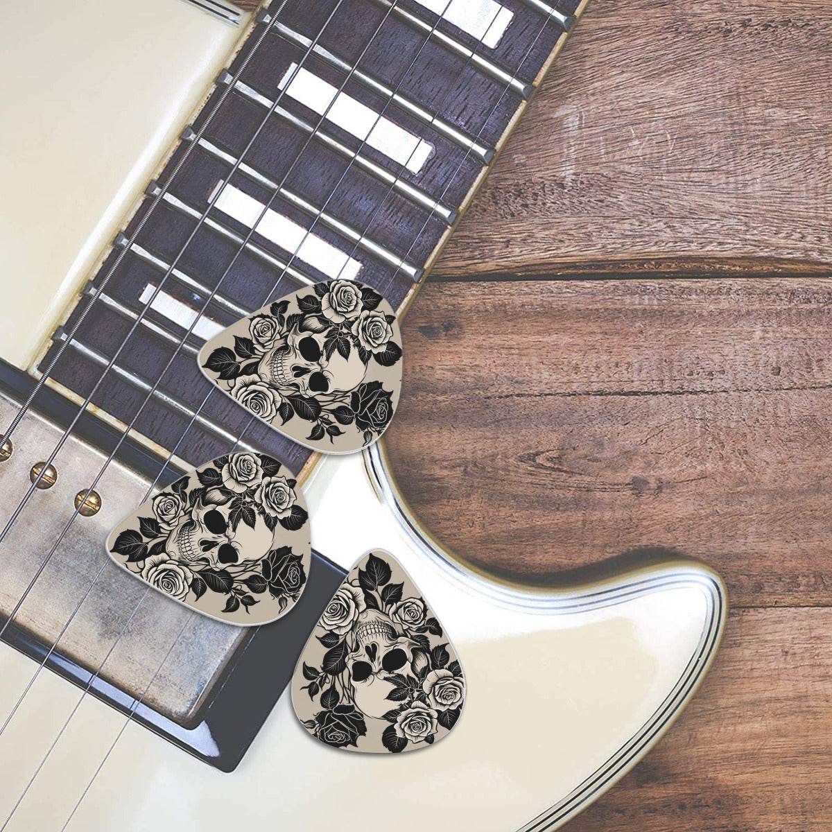 DeathDrip Gothic Tan Skull Guitar plastic Picks (Set of 6) - DeRose Seasonal