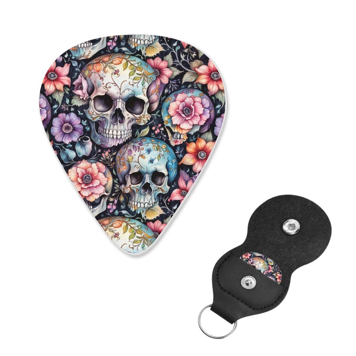 DeathDrip Pastel Floral and Skulls Guitar Plastic Picks (Set of 6) - DeRose Seasonal