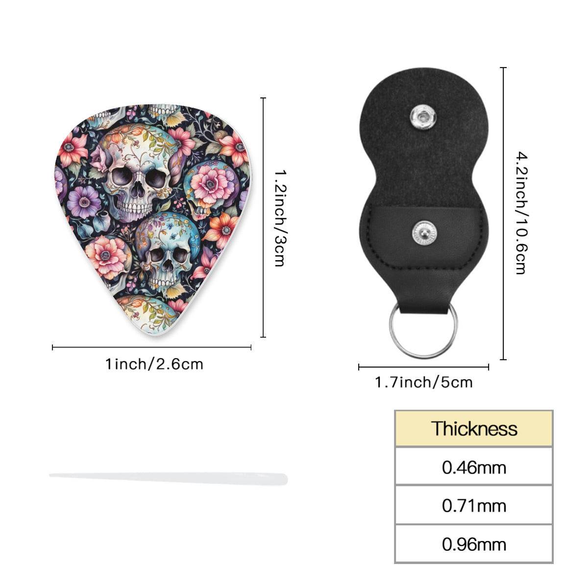 DeathDrip Pastel Floral and Skulls Guitar Plastic Picks (Set of 6) - DeRose Seasonal
