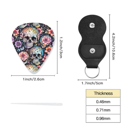DeathDrip Pastel Floral and Skulls Guitar Plastic Picks (Set of 6) - DeRose Seasonal