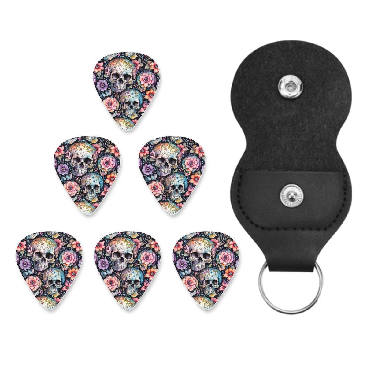 DeathDrip Pastel Floral and Skulls Guitar Plastic Picks (Set of 6) - DeRose Seasonal