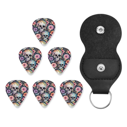 DeathDrip Pastel Floral and Skulls Guitar Plastic Picks (Set of 6) - DeRose Seasonal