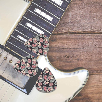 DeathDrip Skull and Pink Rose Guitar Plastic Picks (Set of 6) - DeRose Seasonal