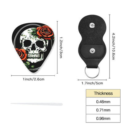 DeathDrip Skull and Rose Guitar Plastic picks (Set of 6) - DeRose Seasonal