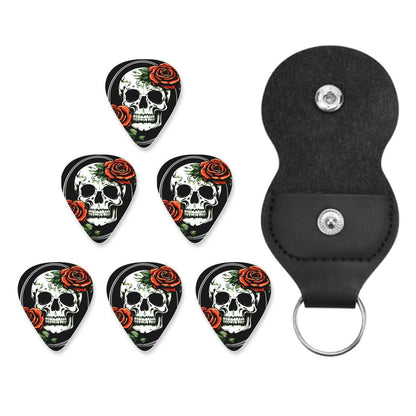 DeathDrip Skull and Rose Guitar Plastic picks (Set of 6) - DeRose Seasonal