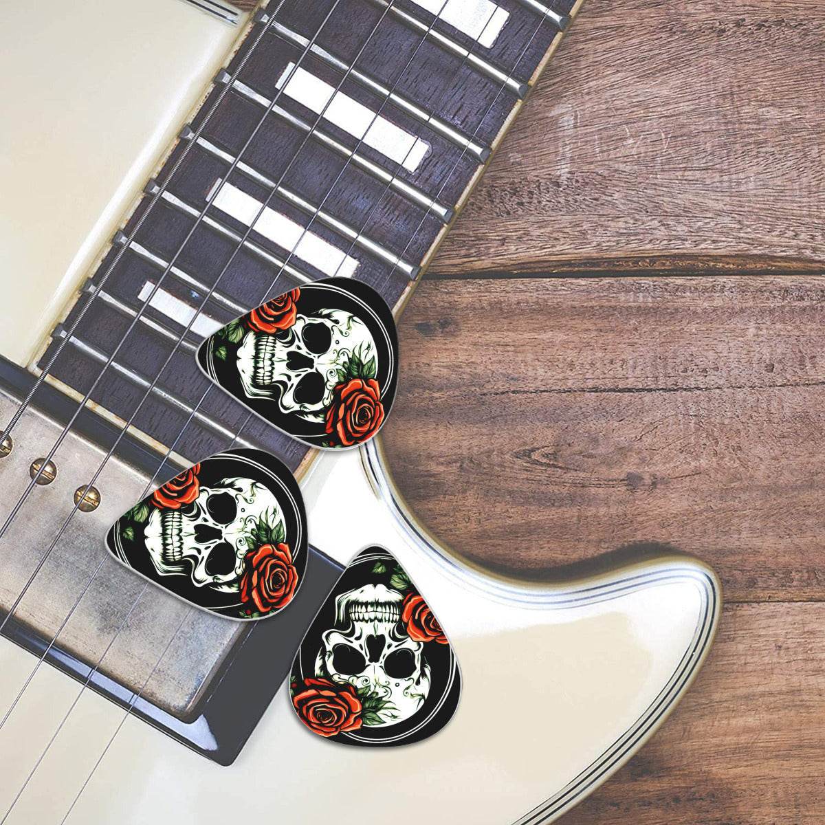 DeathDrip Skull and Rose Guitar Plastic picks (Set of 6) - DeRose Seasonal