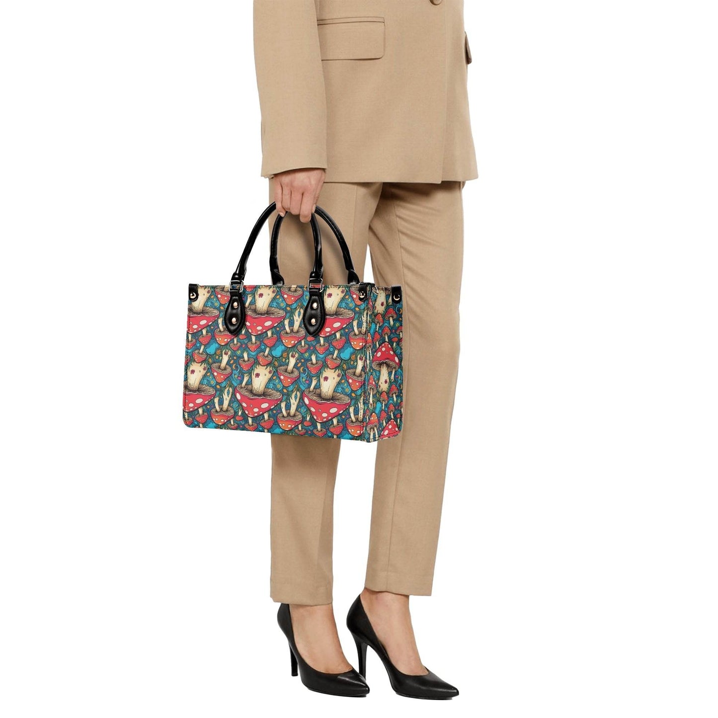 Deathcap Mushroom Luxury Women Leather Handbag (3 sizes) - DeRose Seasonal
