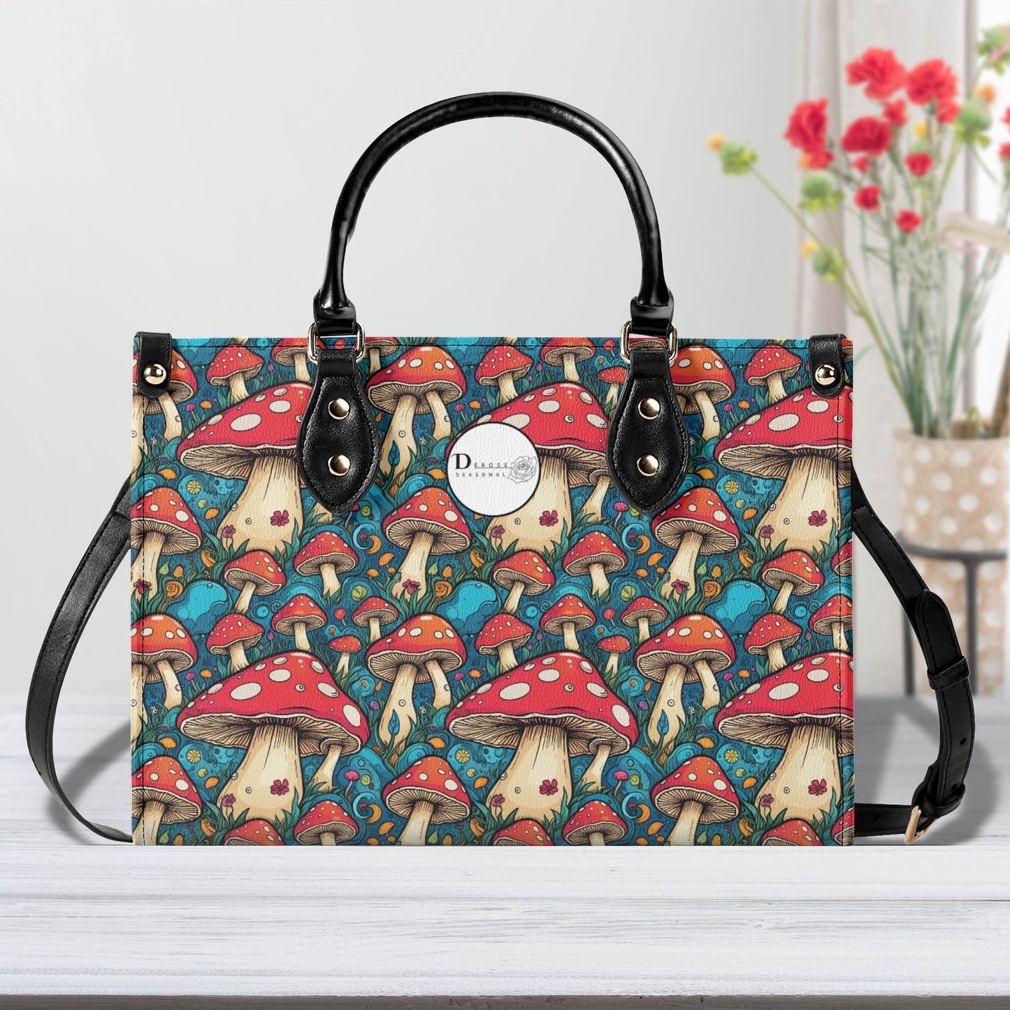 Deathcap Mushroom Luxury Women Leather Handbag (3 sizes) - DeRose Seasonal
