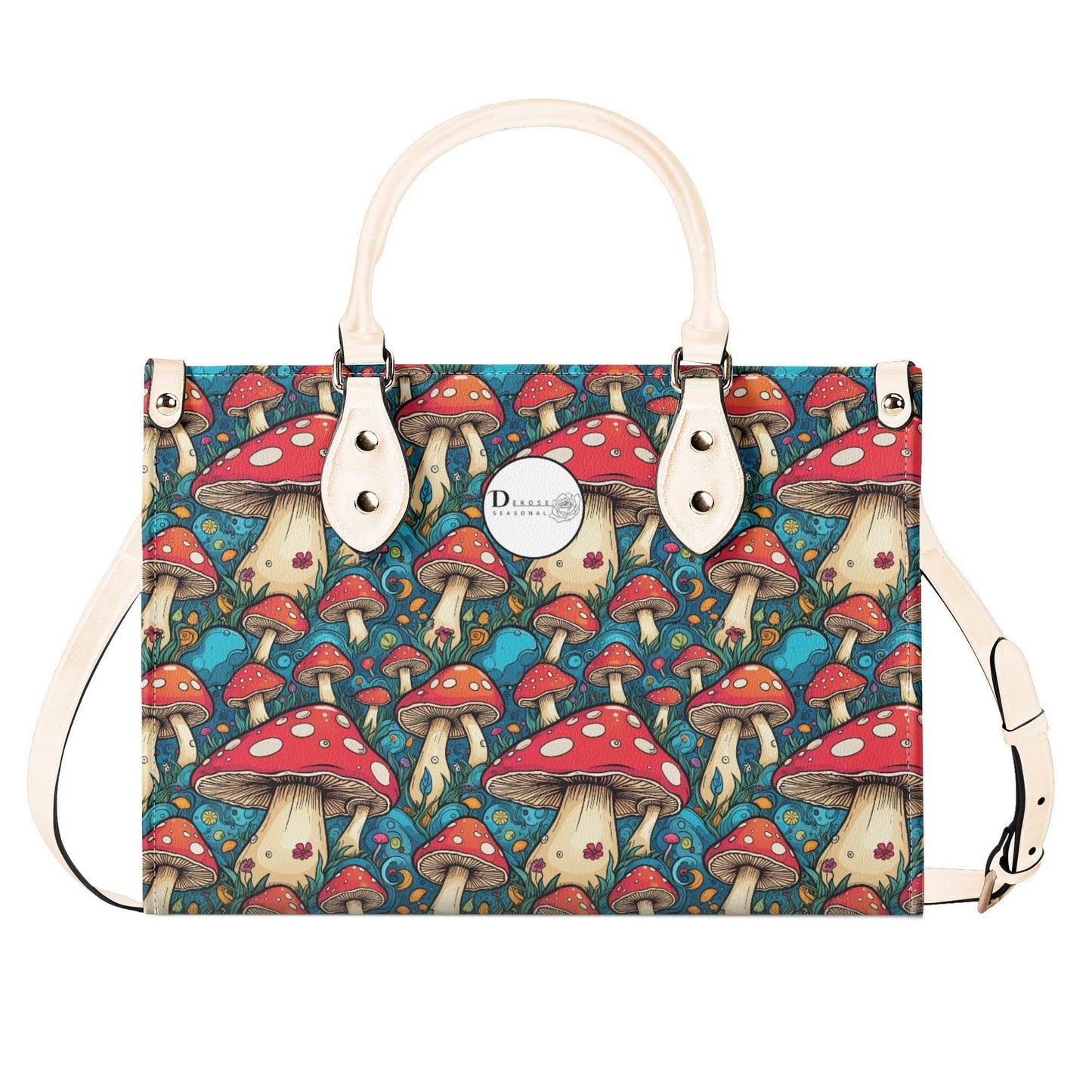 Deathcap Mushroom Luxury Women Leather Handbag (3 sizes) - DeRose Seasonal