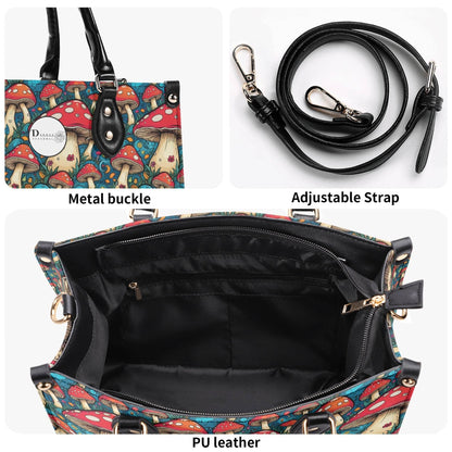 Deathcap Mushroom Luxury Women Leather Handbag (3 sizes) - DeRose Seasonal