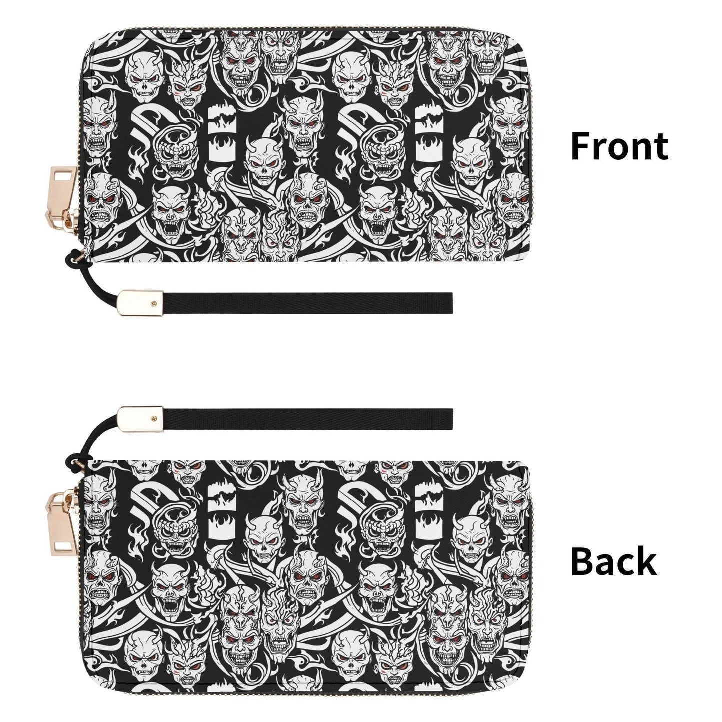 Demon Leather Zipper Women's Wristlet Wallet - DeRose Seasonal