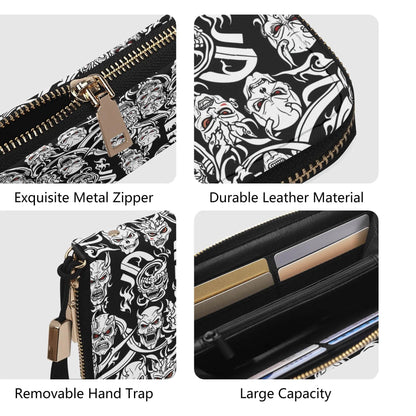 Demon Leather Zipper Women's Wristlet Wallet - DeRose Seasonal