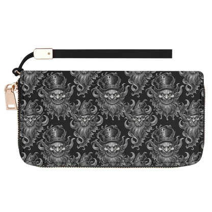 Demon Leprechaun Women's Leather Zipper Wristlet Wallet - DeRose Seasonal