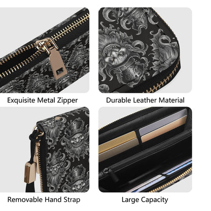 Demon Leprechaun Women's Leather Zipper Wristlet Wallet - DeRose Seasonal