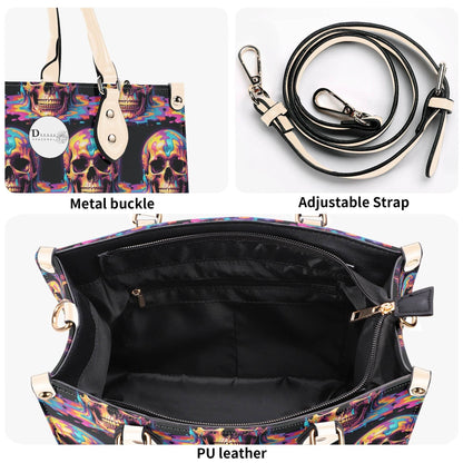 Dripping Skull Luxury Women Leather Handbag (3 sizes) - DeRose Seasonal
