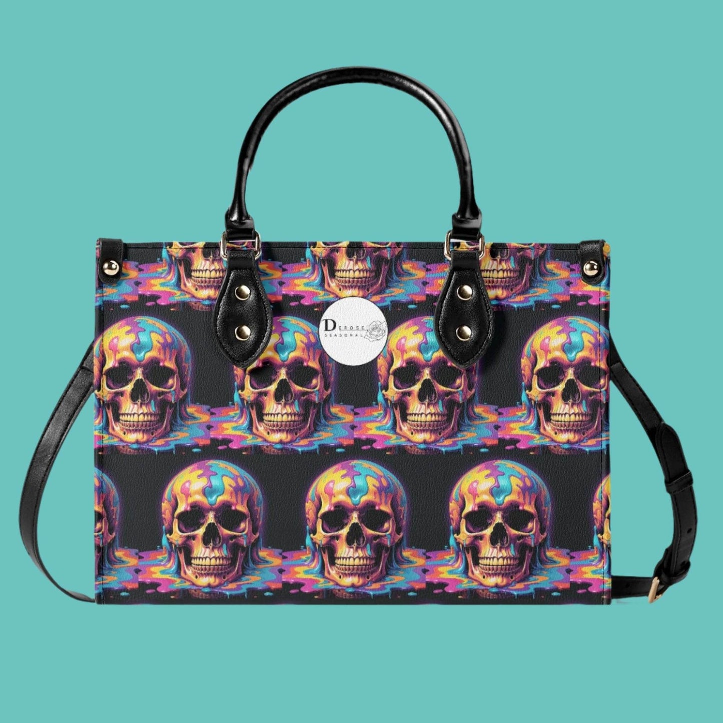 Dripping Skull Luxury Women Leather Handbag (3 sizes) - DeRose Seasonal
