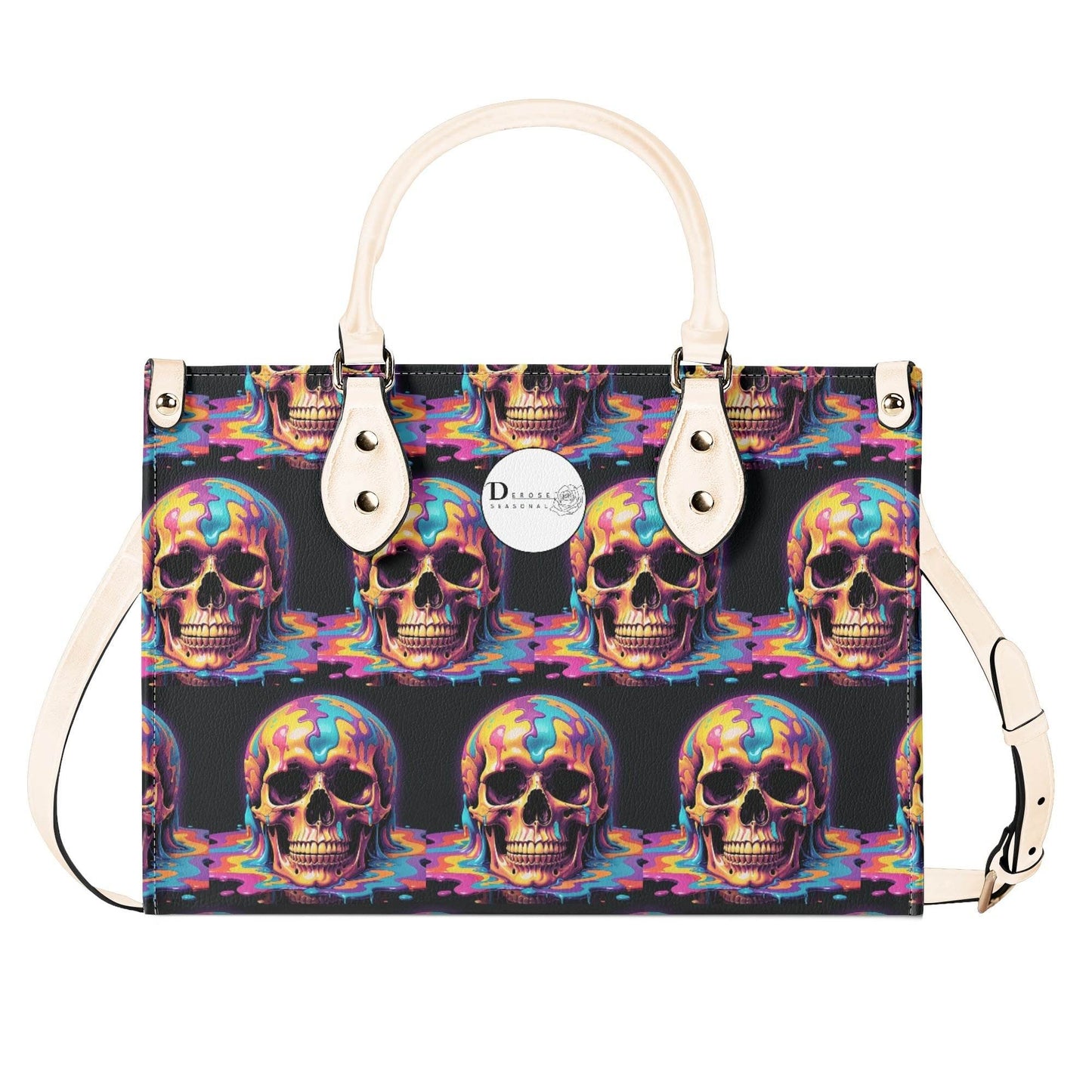 Dripping Skull Luxury Women Leather Handbag (3 sizes) - DeRose Seasonal